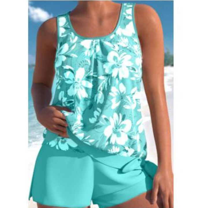 Adalina – ensemble tankini imprimé fleuri bicolore pour femme